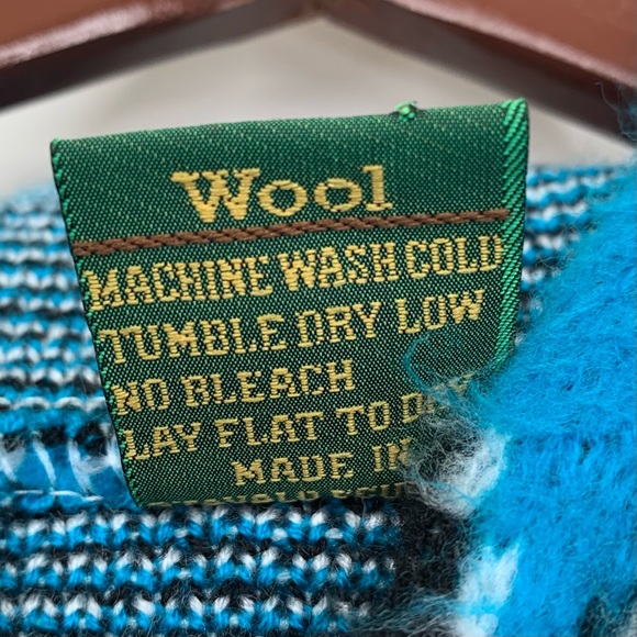 Rare Tejidos Native American Dream Catcher Blue Fluffy Wool Jacket Size M/L - Picture 11 of 14